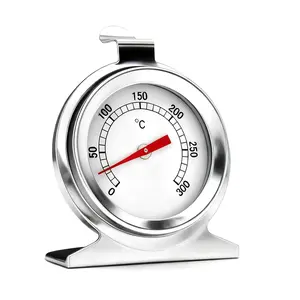 Stainless Steel Oven Thermometer, Range 0-300°C, Large Dial Analog, Hook & Stand Included, Precision Kitchen Tool for Baking