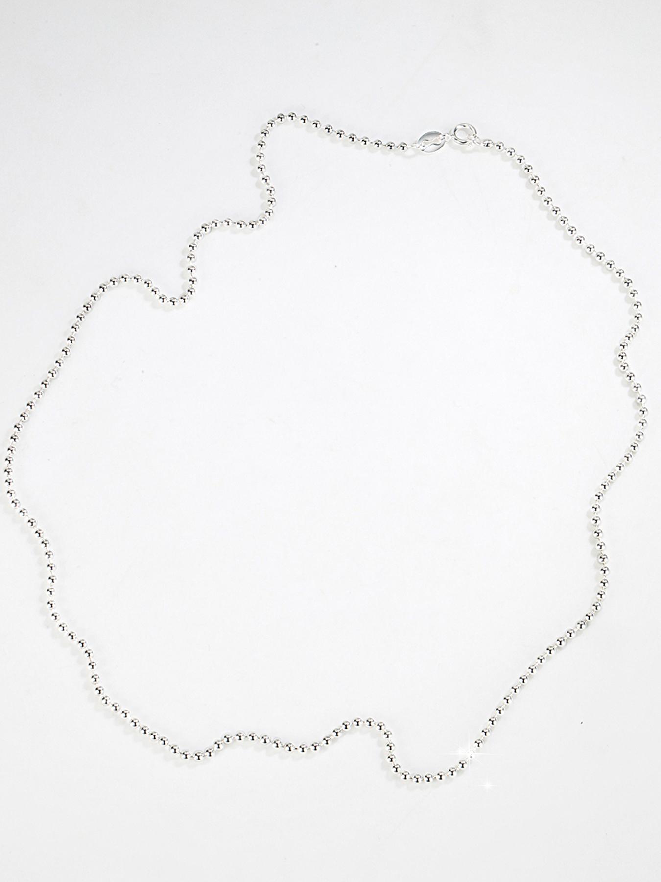 925 Sterling Silver Minimalist Beaded Decor Necklace, Fashion Jewelry for Party, Daily Clothing Decor, Trendy All-match, Elegant & Exquisite Jewelry for Birthday Gift, Minimalist Chain Necklace, Daily Wear Necklace