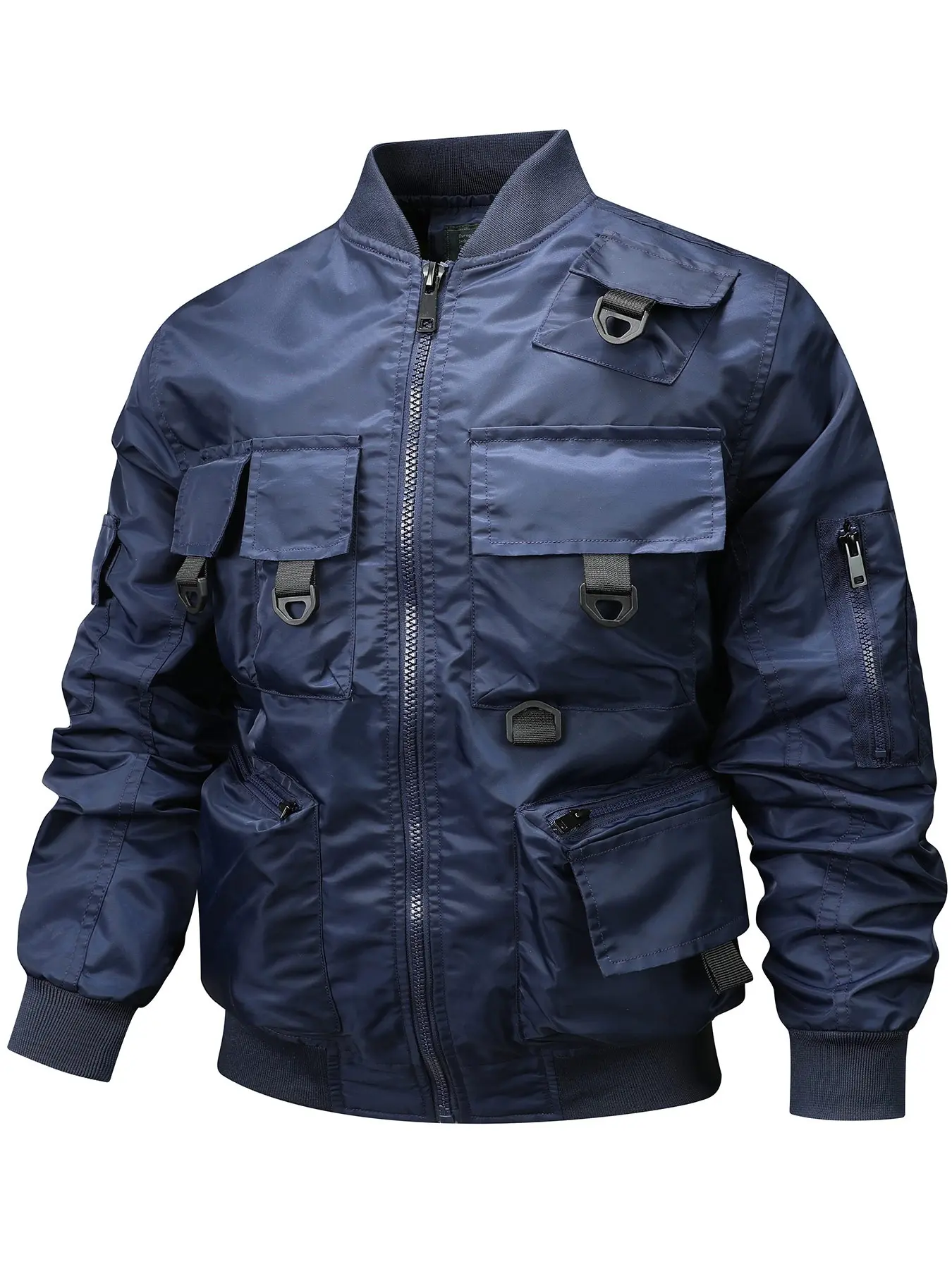 Autumn Winter Retro Flight Jacket Men's American Baseball Coat, Multi-Pocket Workwear Outerwear, Functional Jacket for Outdoor Sports