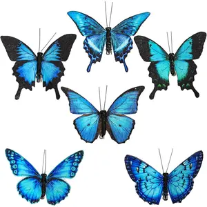 Butterfly Decoration for Crafts Set of 12 4.5'' mariposas Handicraft arreglos de centros florales para mesa de mariposas Holiday Decorations (A Clip)