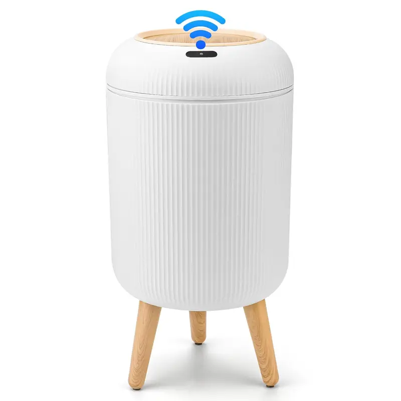 Automatic Motion Sensor Wastebasket - Waterproof Durable Plastic Single Unit, 2 AA Batteries Powered, Daily Bathroom Gadgets Organiser, Home Kitchen Spill Saver Accessory