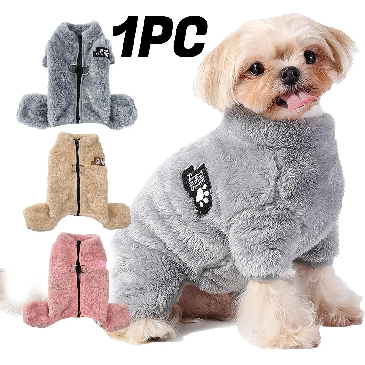 Thickened Pet Four-Legged Fleece Coat for Autumn Winter, Full Coverage Warmth, Skin-Friendly, Non-Shedding, Suitable for Small Dogs and Cats