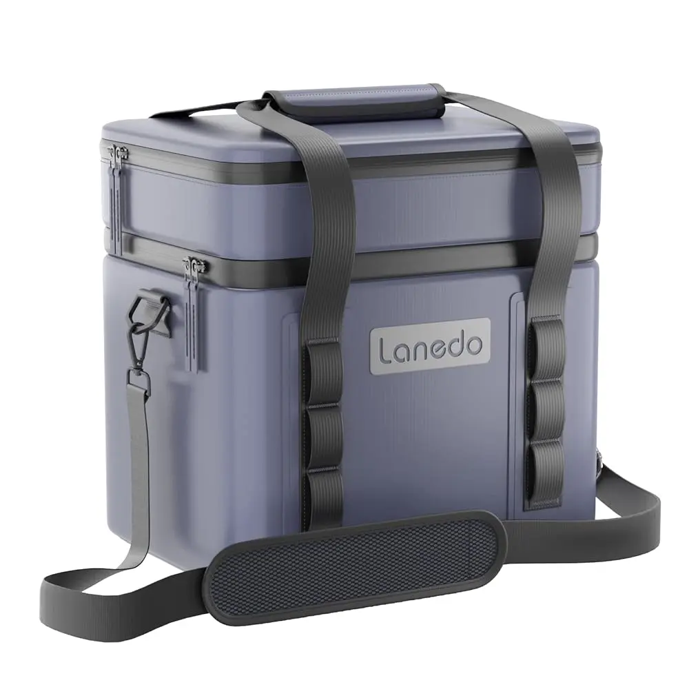 Lunch soft refrigeration box, 20/36 cans, insulated bag, portable ice box, suitable for lunch, beach, beverages, travel, camping, picnic, car travel and short trips, leak-proof design (gray)