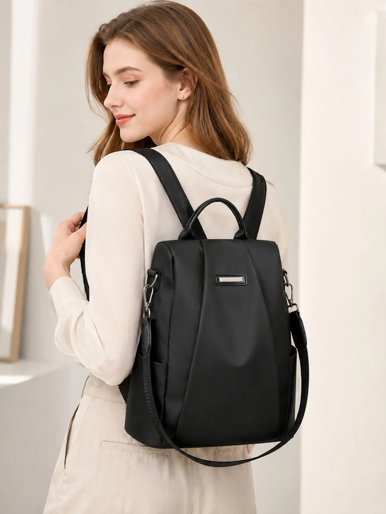 Women's Anti Theft Backpack Purse, Versatile Backpack, Large Capacity Waterproof Nylon Travel Bag Convertible Shoulder Backpack Handbag for Work Shopping College Daily Use, Christmas Gift for Mom Wife Girlfriend, Casual Lightweight Carry On Bag