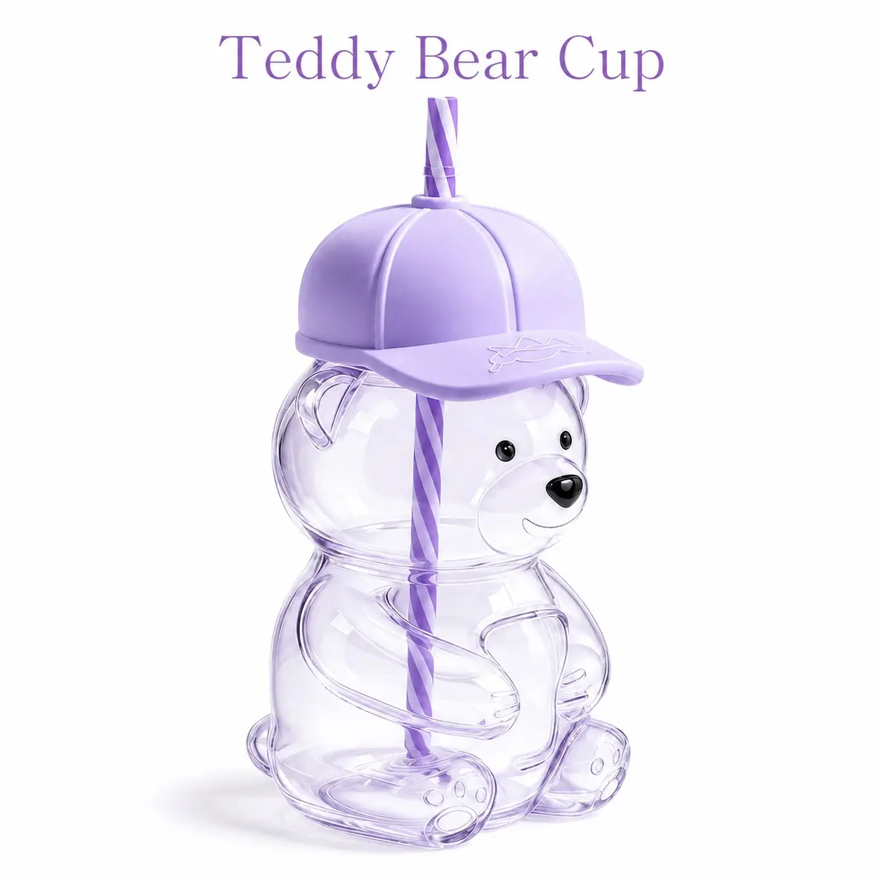 Teddy Bear Glass Straw Cup, Large Capacity Cartoon Coffee Water Cup, Summer Cold Drink Special Glass Cup, Fun and Practical Design