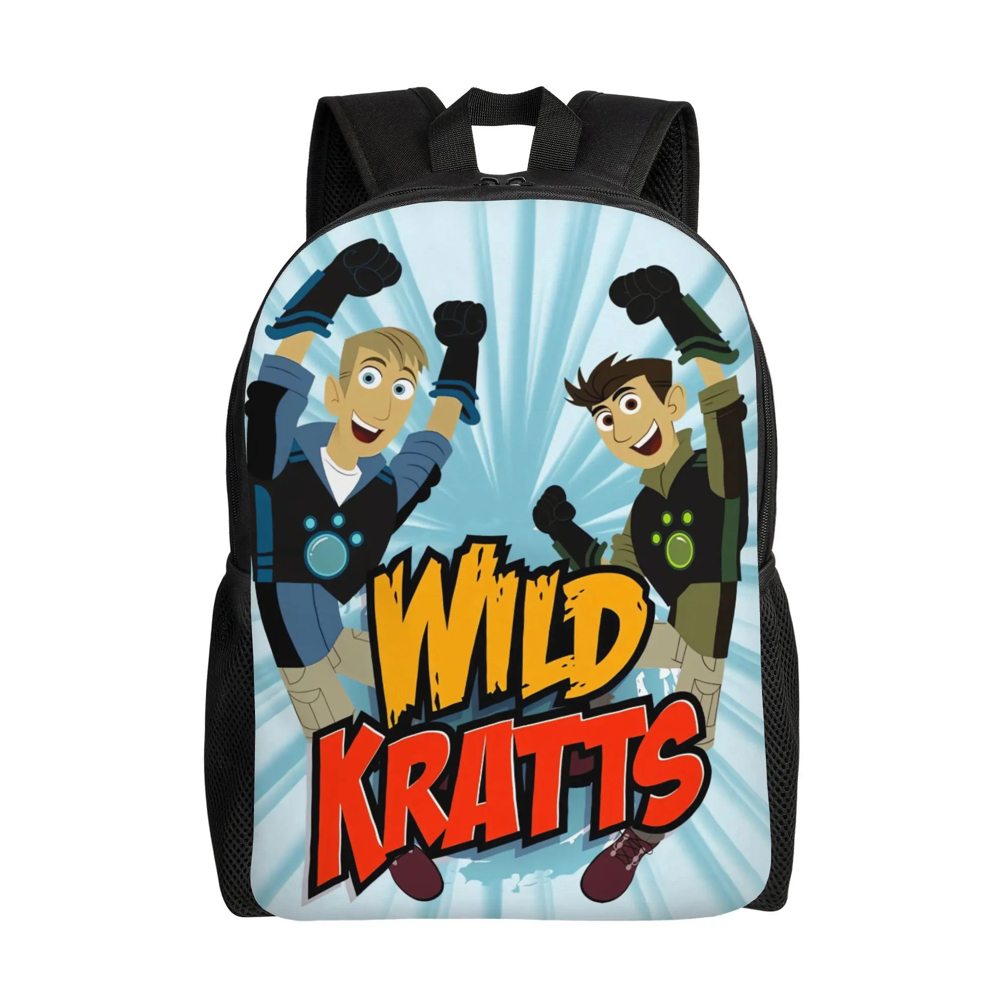 Bucked Up Wild Kratts Brothers Animal Cartoon Backpack, 600D Oxford Cloth Kids School Bag for Back to School Haul & First Day of Preschool, Lightweight Breathable Straps, Multi-Pocket Toddler Outdoor Play Daypack, Hand Washable Boys’ Birthday Gift