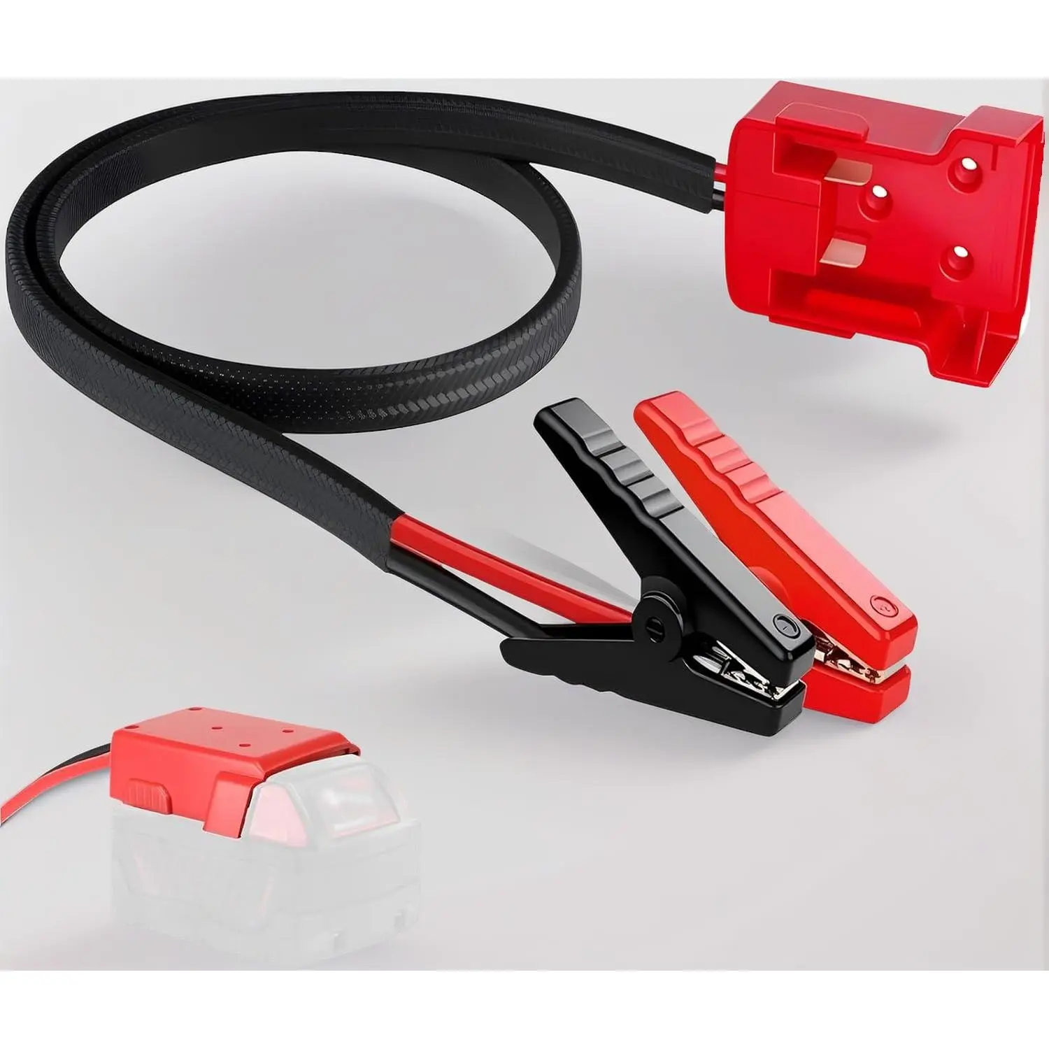 Milwaukee M18 18V Battery Jumper Cables - 1.64FT 8AWG Silicone Wire, DIY Car Jump Start Kit with Adapter for Tool Batteries
