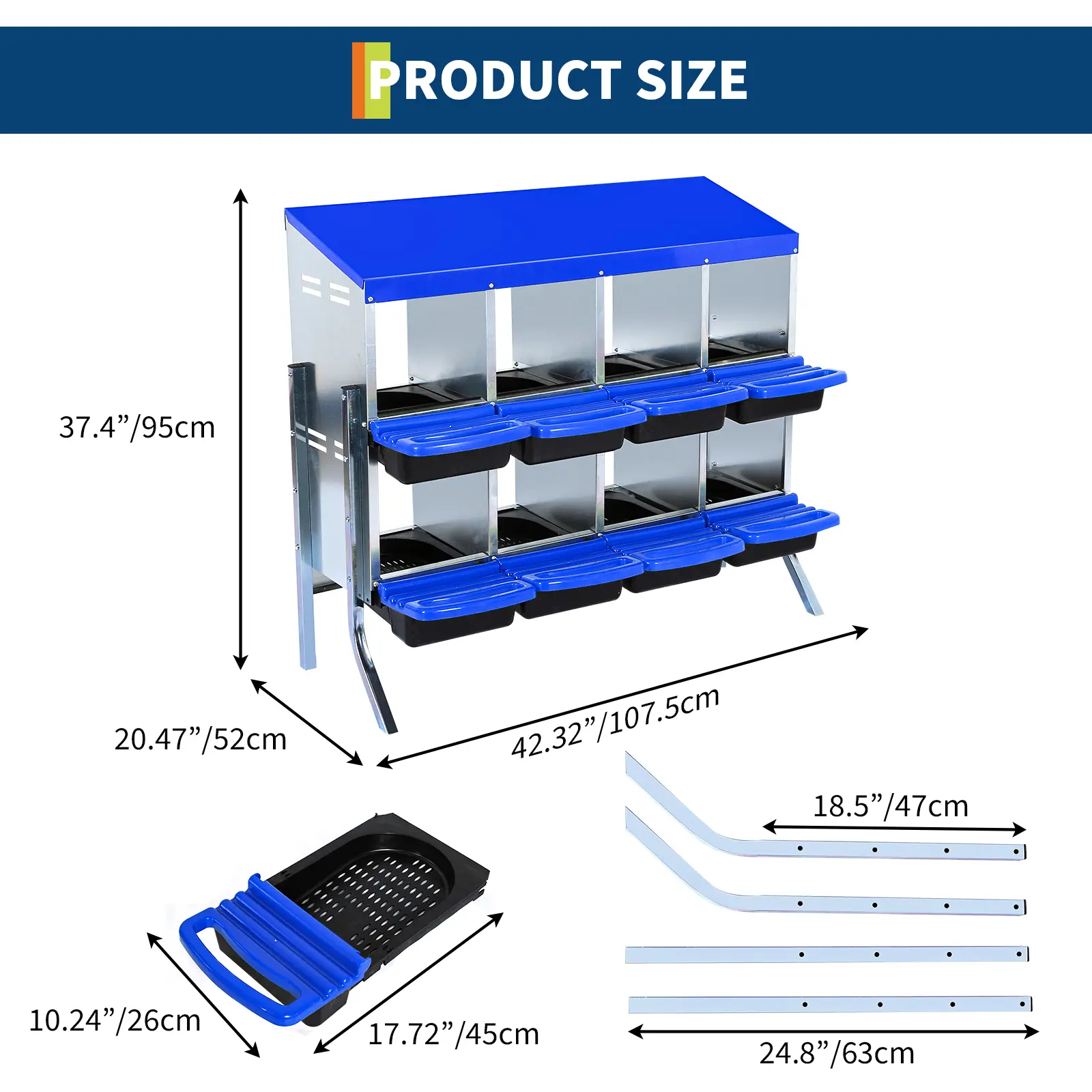 8 compartments - with stand