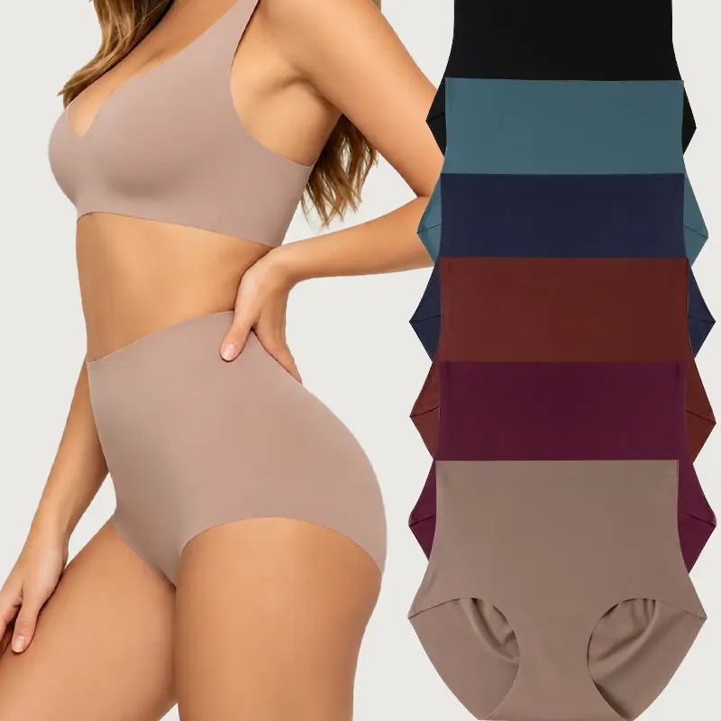 No Roll Down High Waisted Tummy Control Underwear|   Seamless Invisible Shaping Panties for Women, Soft Stretchy, Plus Size Friendly, S-XXL Available, 4/6 Pack heavy flow