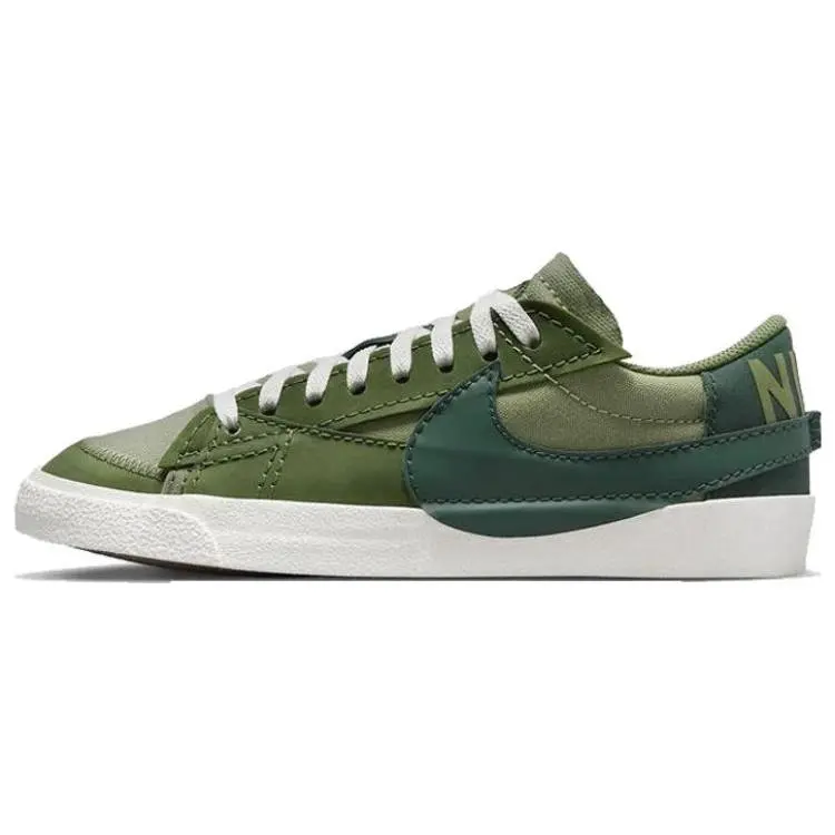 Nike Blazer Jumbo Canvas Leather Suede Low Top Fashion Sneakers Unisex Green Verifiable, with credentials and supporting global authentication