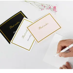 20pcs Square Foil Greeting Cards, Minimalist Design, English Blessing Messages, Perfect for Birthdays, Festivals, Thank You Gifts
