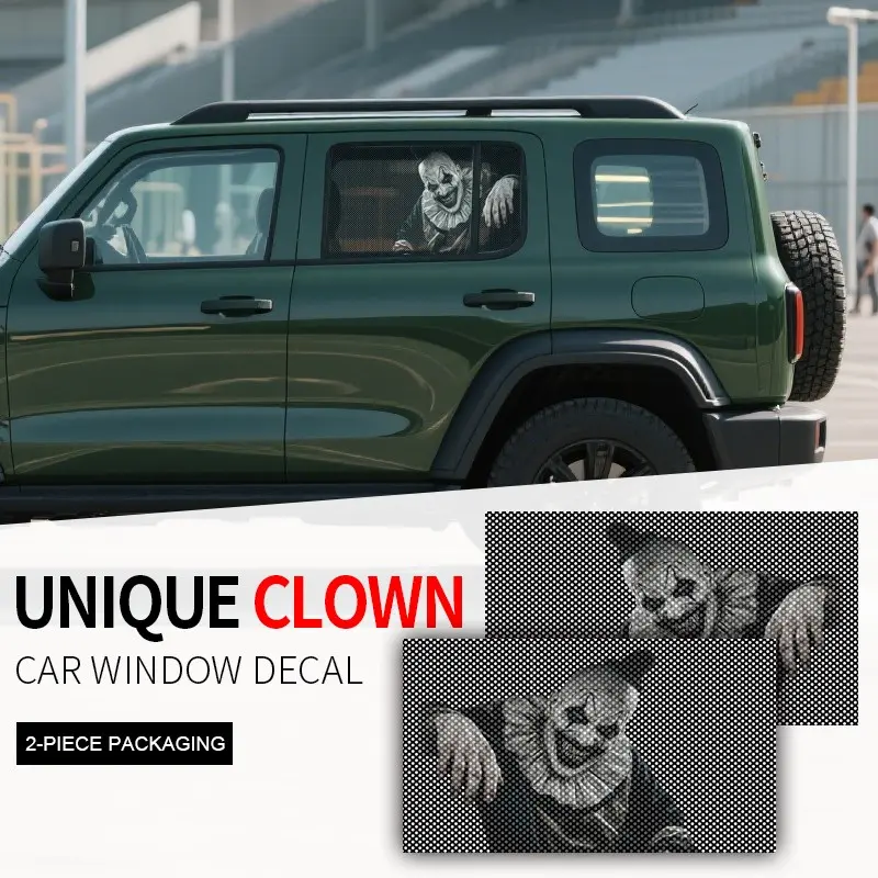 Halloween Car Window Stickers, Universal Car Decals, Cutout Design, Sunshade Privacy Film, Car Accessories, Pair Pack, Automotive Decals