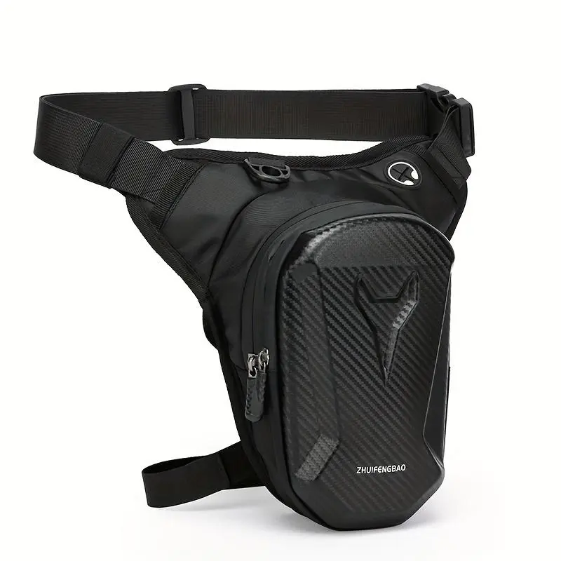 Waterproof Motorcycle Leg Bag, Adjustable Strap & Double Zipper Compartment Outdoor Riding Waist Bag, Durable Fabric Bag for Off-Road Bikes & Motorcycles