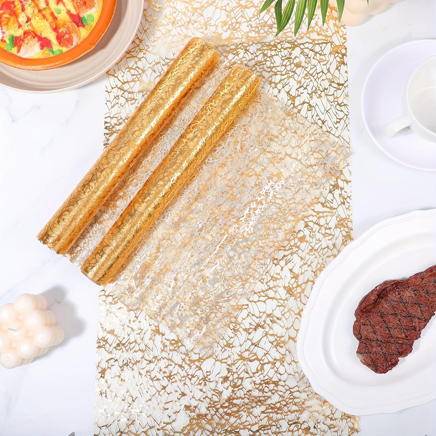 For Weddings, Parties, Christmas & Graduations, Table Decoration Upgrade Solution, Gold Glitter Mesh Table Runners, Shiny Decorative Atmospheric, Effortlessly Create Upscale Table Decoration, 11 X 108 Inch 10 Pack