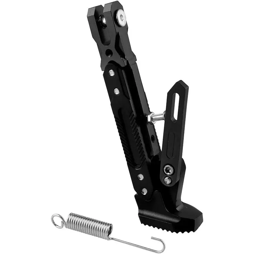 Adjustable Aluminum Side-Mount Tripod-Shape Universal-Fit Motorcycle Kickstand, Modified Motor Scooter Foot Stand Accessory