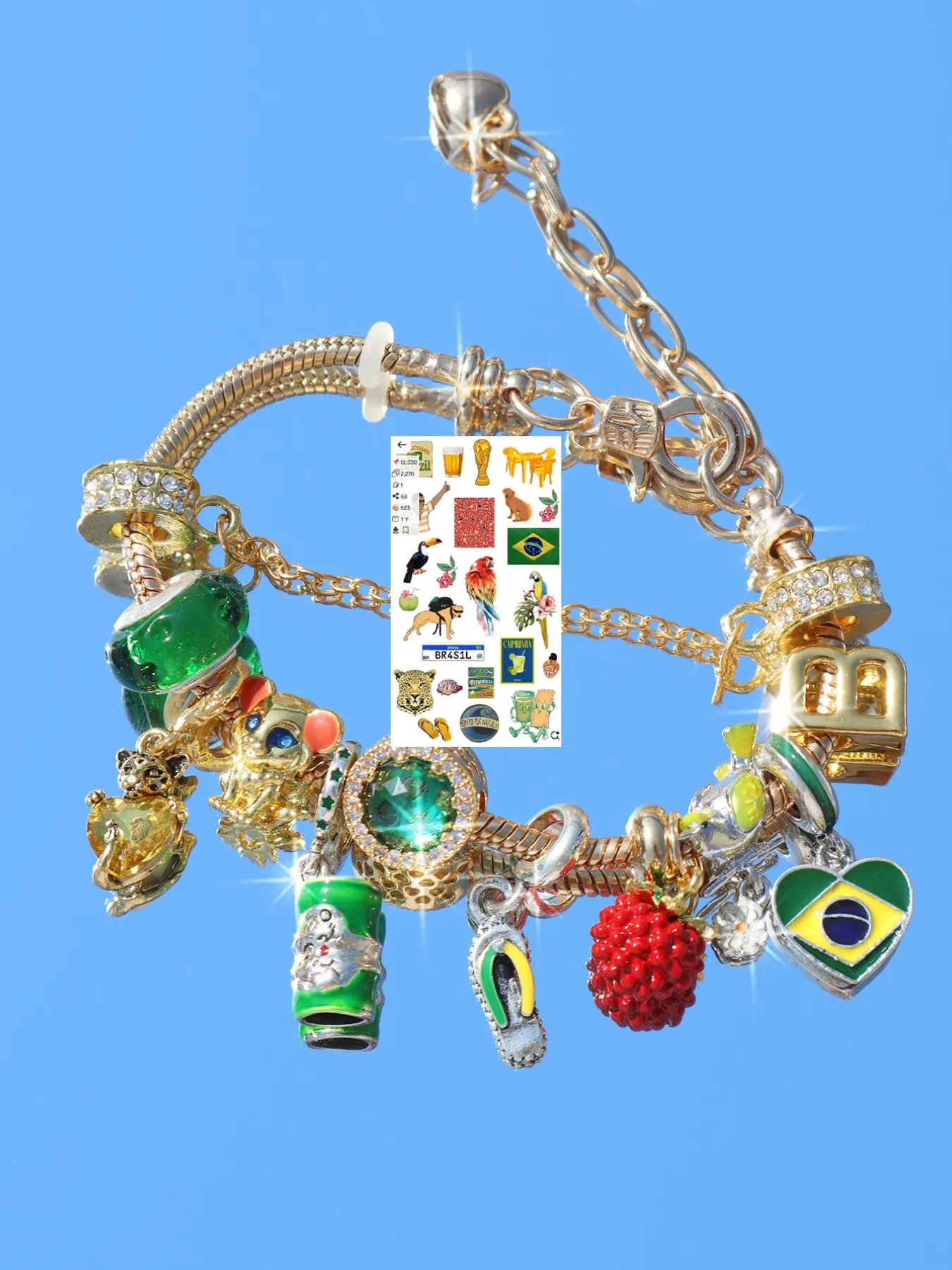 Brazil Tourism Memorial Bracelet, Brazil Football Memorabilia Bracelet, DIY Beer Festival Music Festival Bracelet, Unique Souvenir Jewelry, Hand Chain