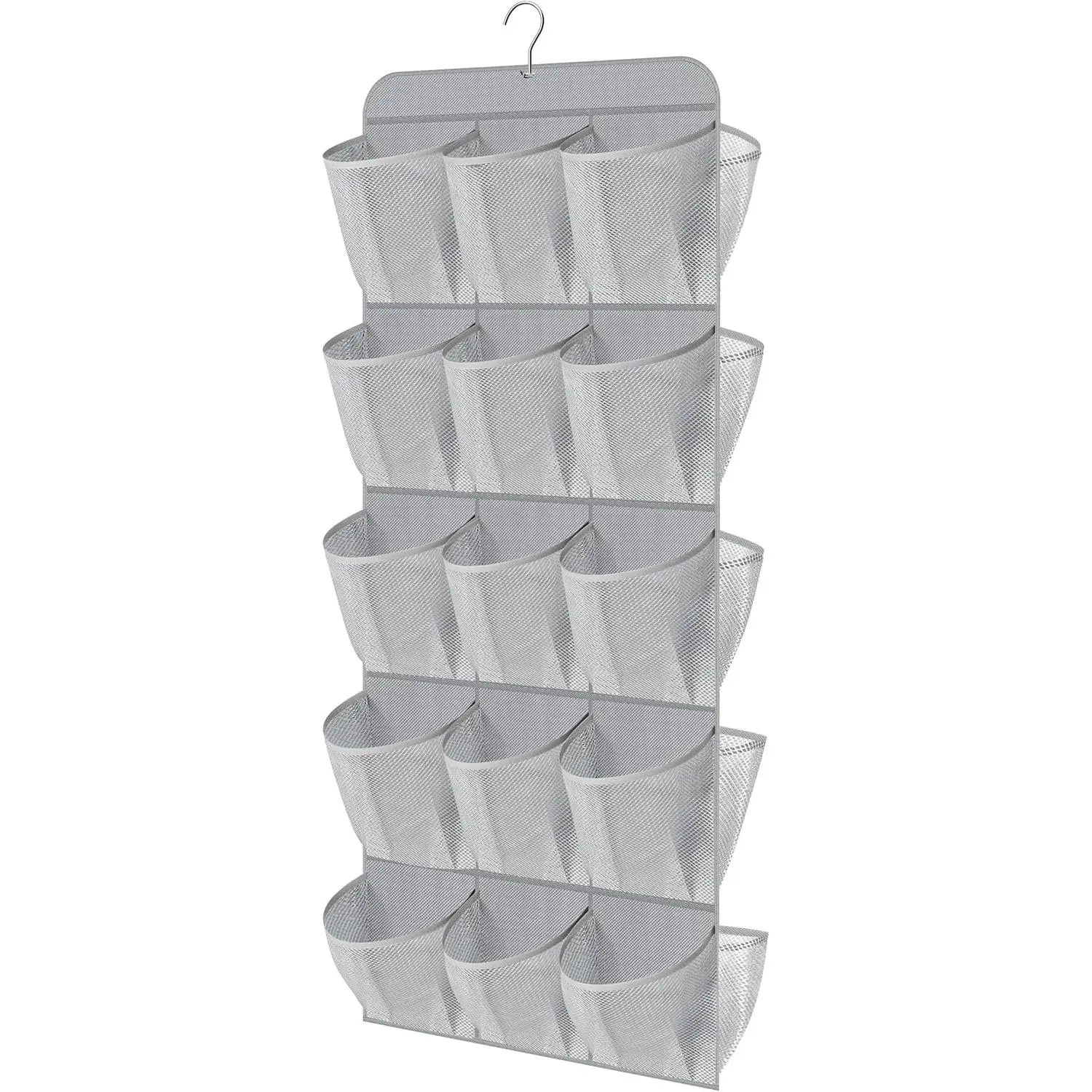 30 Large Pockets Dual Sided Hanging Shoe Organizer for Closet with Rotating Hanger Hanging Shoe Shelves, Grey
