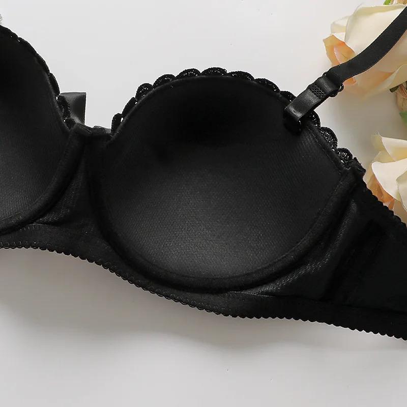 Ladies Sexy Bow Lingerie Set Ladies Push-Up Bra With Underwired S-XL Beautiful Lei Bra Ladies Fashion Lingerie Sexy Bottoms