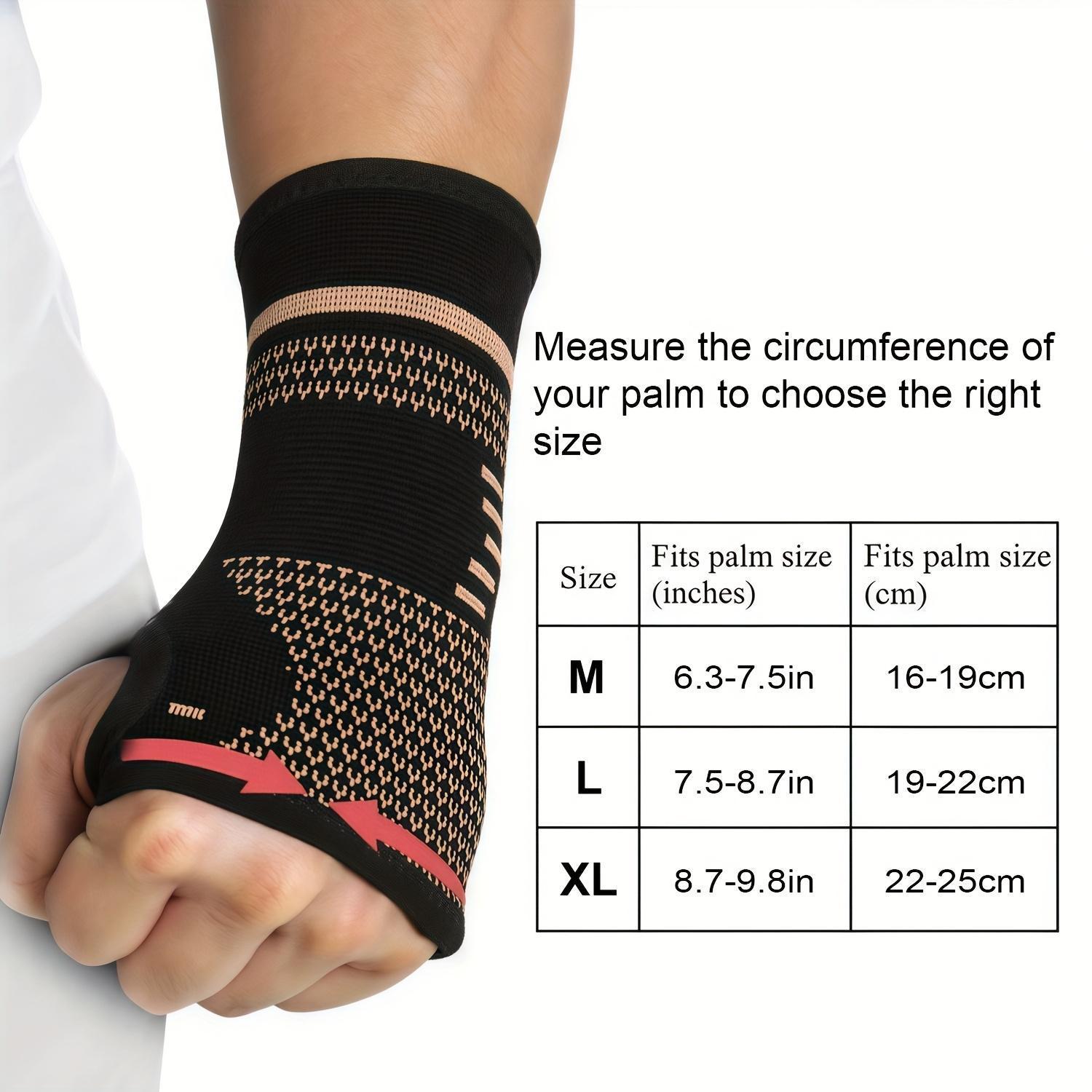 2-Pack Copper Fiber Wrist Compression Gloves, Adjustable Breathable Mesh Wrist & Hand Support for Men & Women, Ideal for Sports & Daily Wear