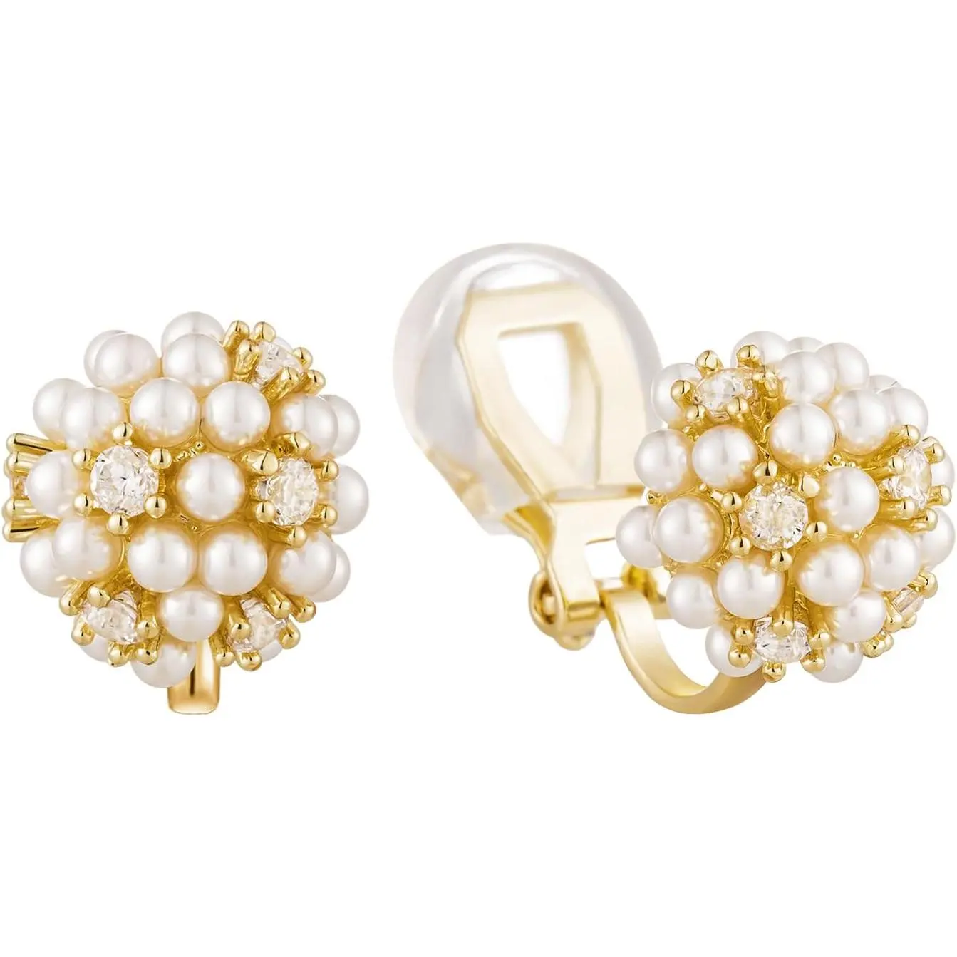 Minimalist Simulated  Zircon Stud Clip  Earrings for Women Non-pierced Clip Earrings  Tone