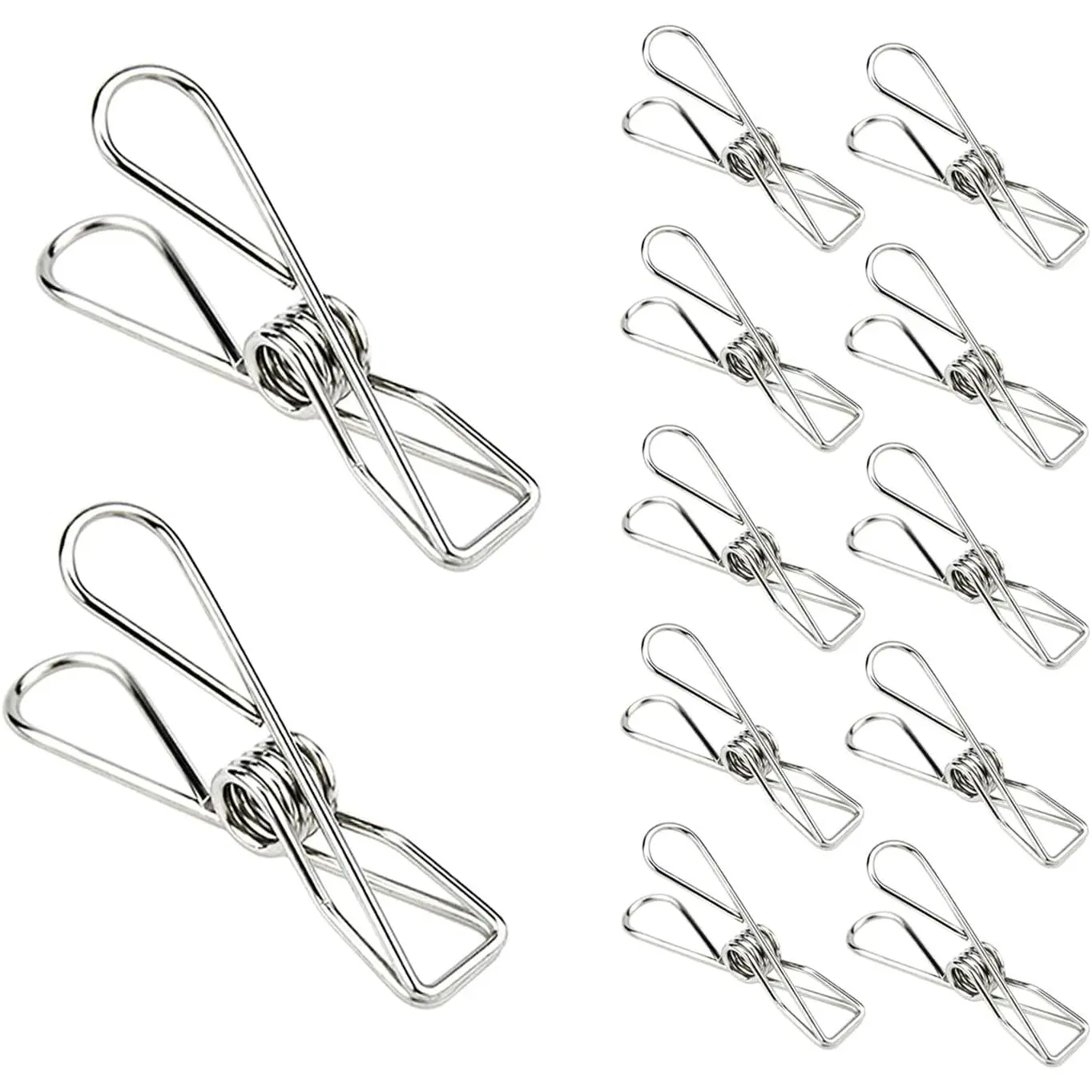 Laundry Clothes Pins Clips 50 Pack, Stainless Steel Heavy Duty Laundry Peg Metal Clip Clothespins for , Outdoor Clothesline, Snack Bags, Towel, Pictures, Office