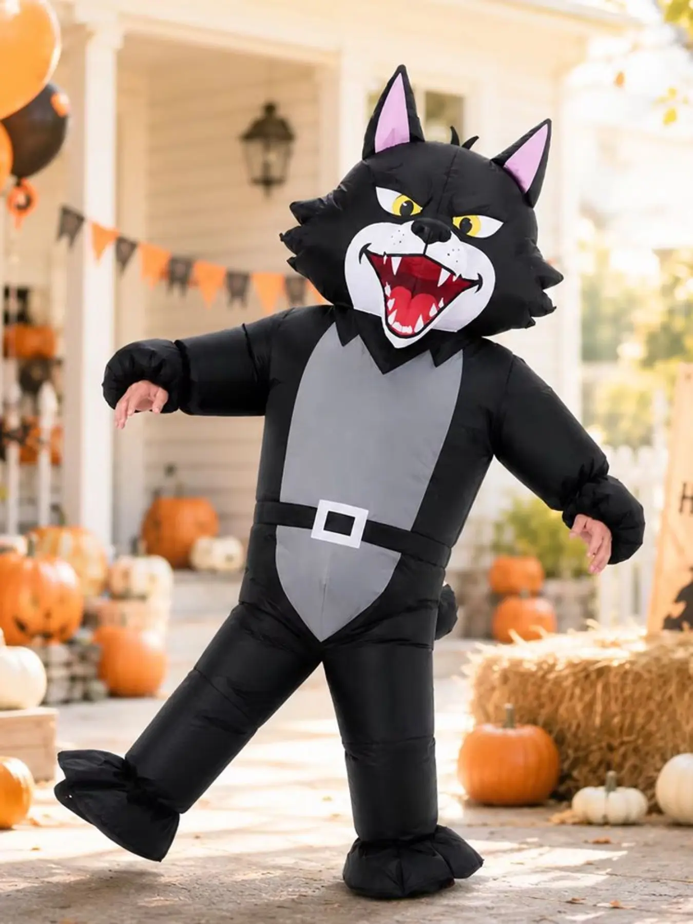 Inflatable Wolf Costume for Adults, Loose Wolf Animal Costume, Halloween Costume for Party Cosplay Events, Blow Up Costume