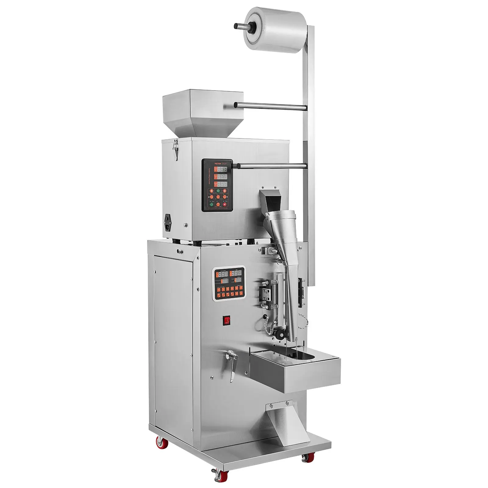 VEVOR Automatic Particle Packaging Machine, 0.002-0.22lbs/1-100g, Multi-Function Pouch Powder Sachet Weighting Filling Packing Machine, Powder Filler Machine for Tea Seeds Grains Flour Beans Glitter