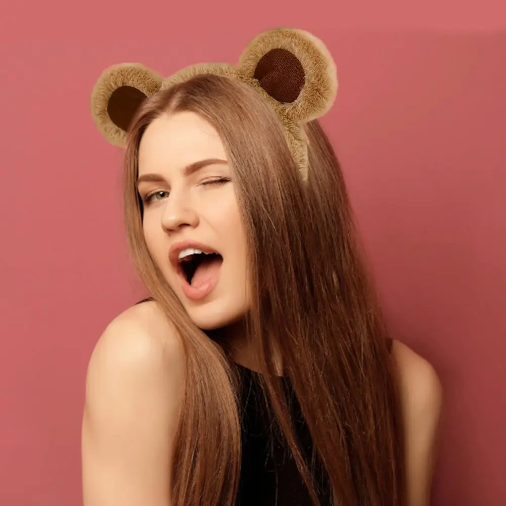 Bear Ears Headband, Bear Headband, Ears Headband, Multi-use Bear Ears Accessory for Halloween Cosplay, Party Costume, Skincare & Daily Makeup Washing