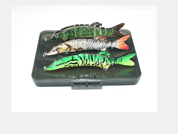 9 Segments Jointed Fishing Lure 130mm 17g Hard Bait Sinking Swimbait Realistic Multi Jointed Lure for Pike Bass Musky Freshwater Fishing Lures