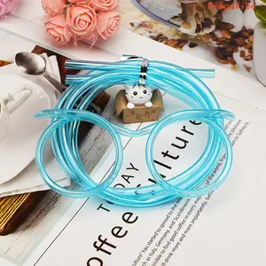 3PCS Reusable Glasses-Shaped Flexible Plastic Straws, Novelty Birthday Party Drink Accessory for Kids Daily Use