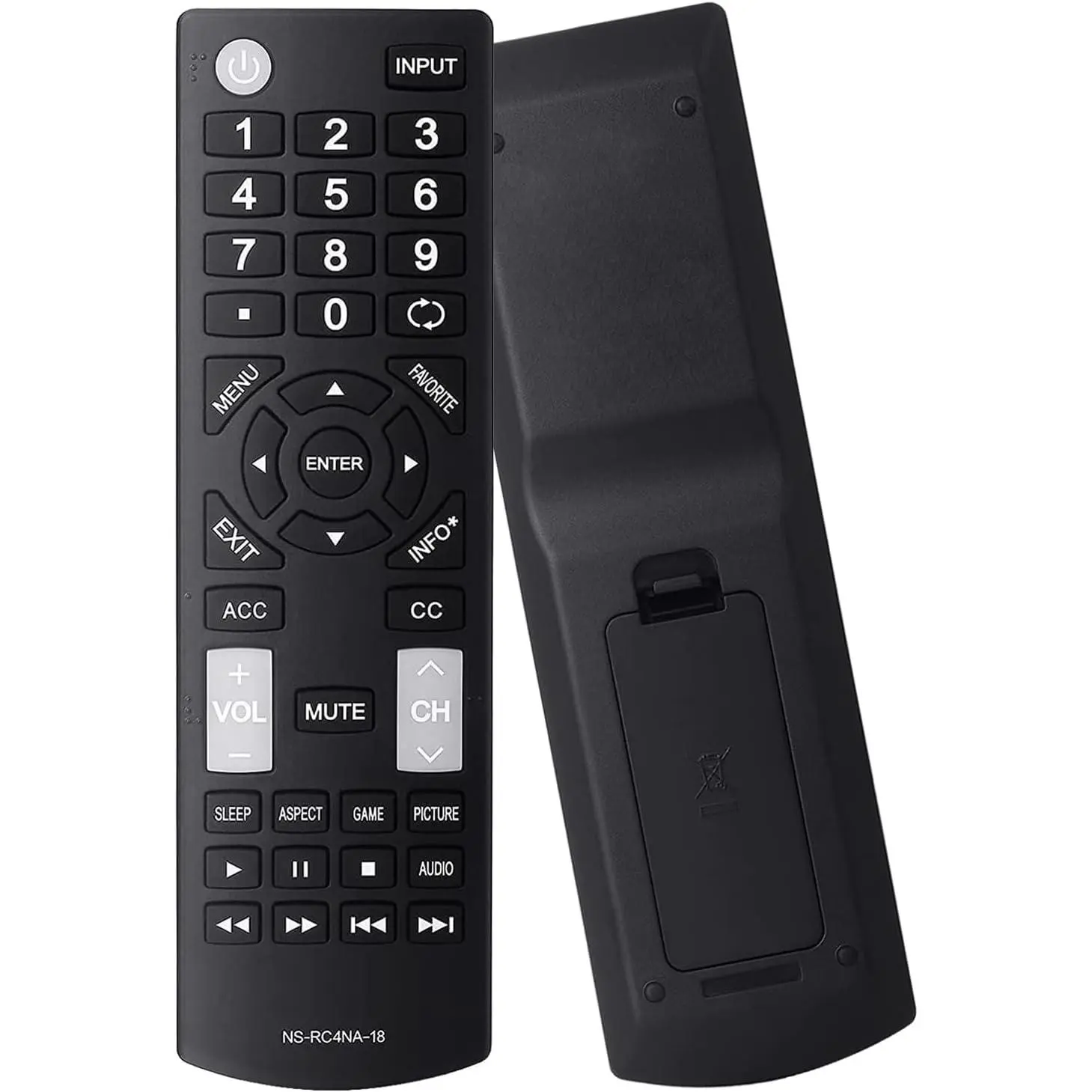 Insignia Universal TV Remote NS-RC4NA-18 - No Setup Needed, Durable Buttons, Lightweight Design for LED/LCD/HDTVs, Smart TVs (Sports & Outdoor Leisure Fishing Equipment Accessory), Smarttvs