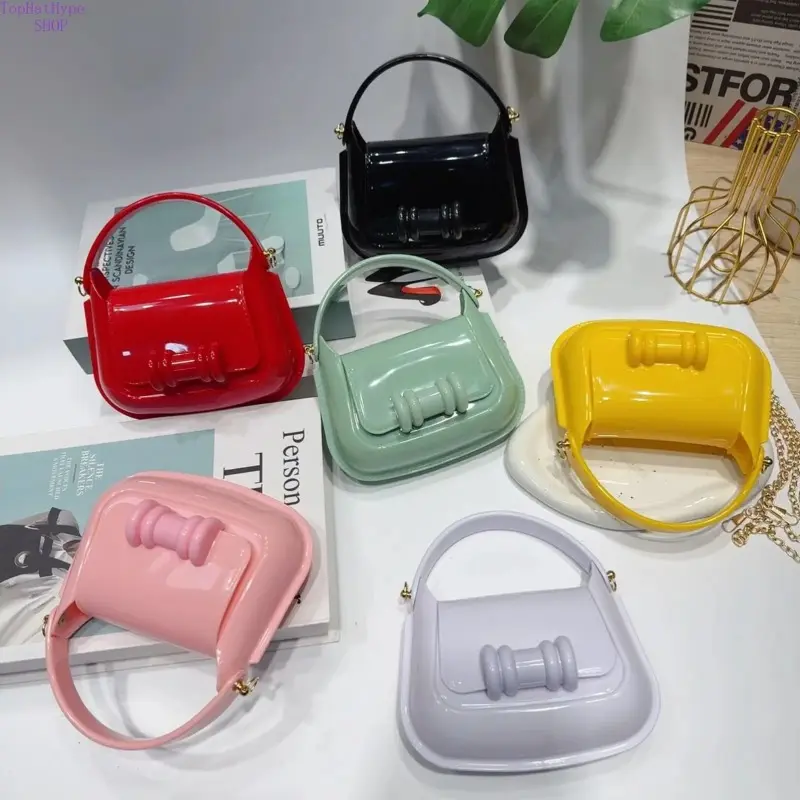 Kids Funky Transparent PVC Jelly Crossbody Bag - Lightweight, Waterproof Mini Coin Purse for Everyday Use, Business, Basic Bags for Daily Outings, Travel, Bags For Everyday