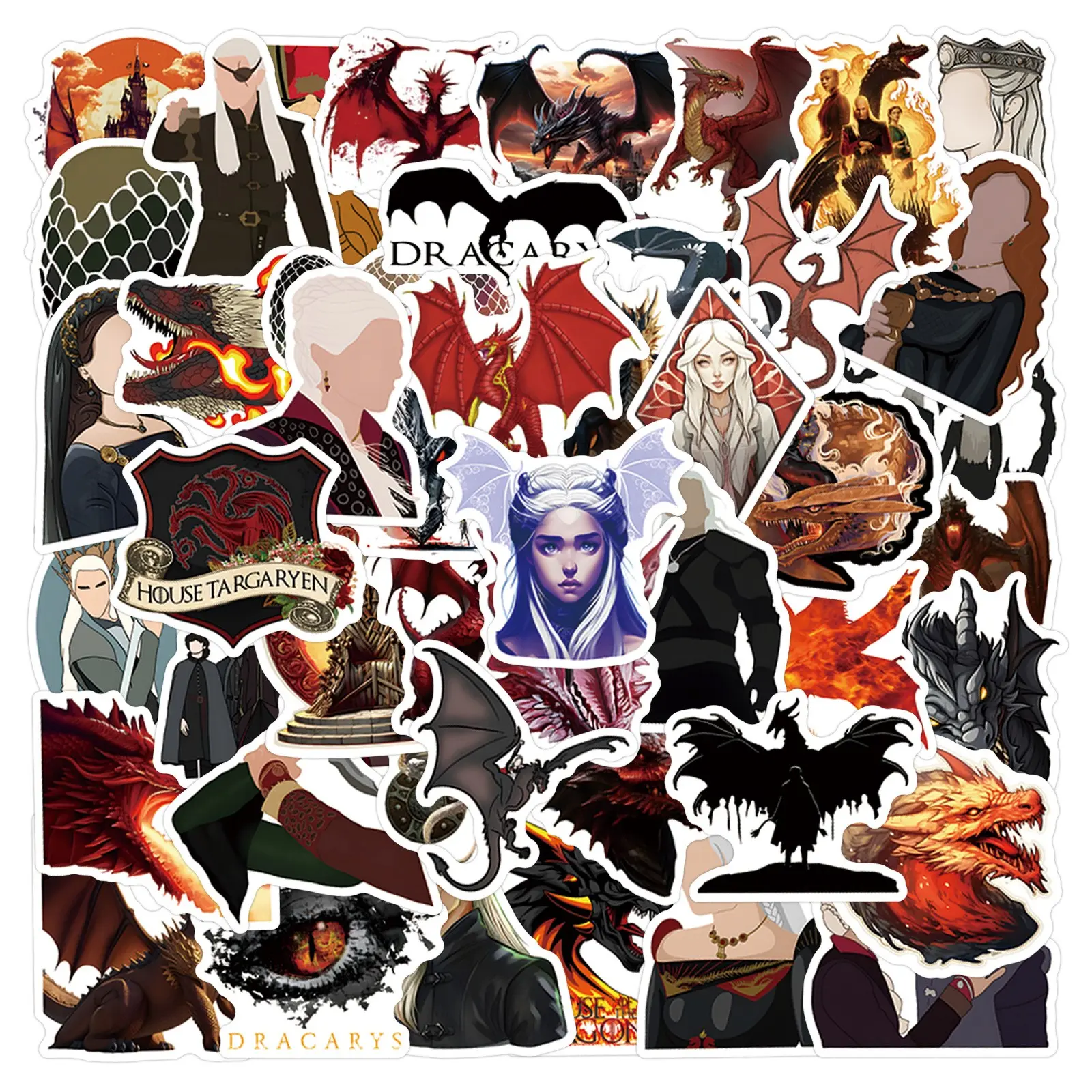 House of the Dragon Graffiti Stickers, Waterproof Car Luggage Phone Case Decals, 55-110 Series, Durable & Stylish Adhesives, Automobile Decals, Decals for Trucks, Decal for Cars