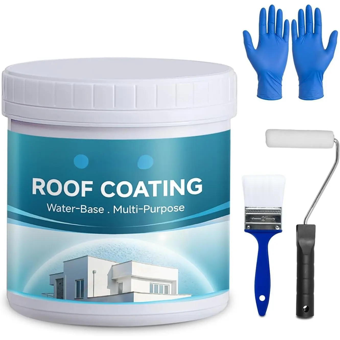 White Flexible Cooling Roof Insulation Coating, 1KG/35Oz, Reflective Finish, for RV, Flexible Coat