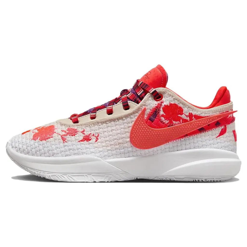 MIMI PLANGE x Nike LeBron 20 EP Low-Top Basketball Shoes for Men and Women – Comfortable, White and Red Verifiable, with credentials and supporting global authentication
