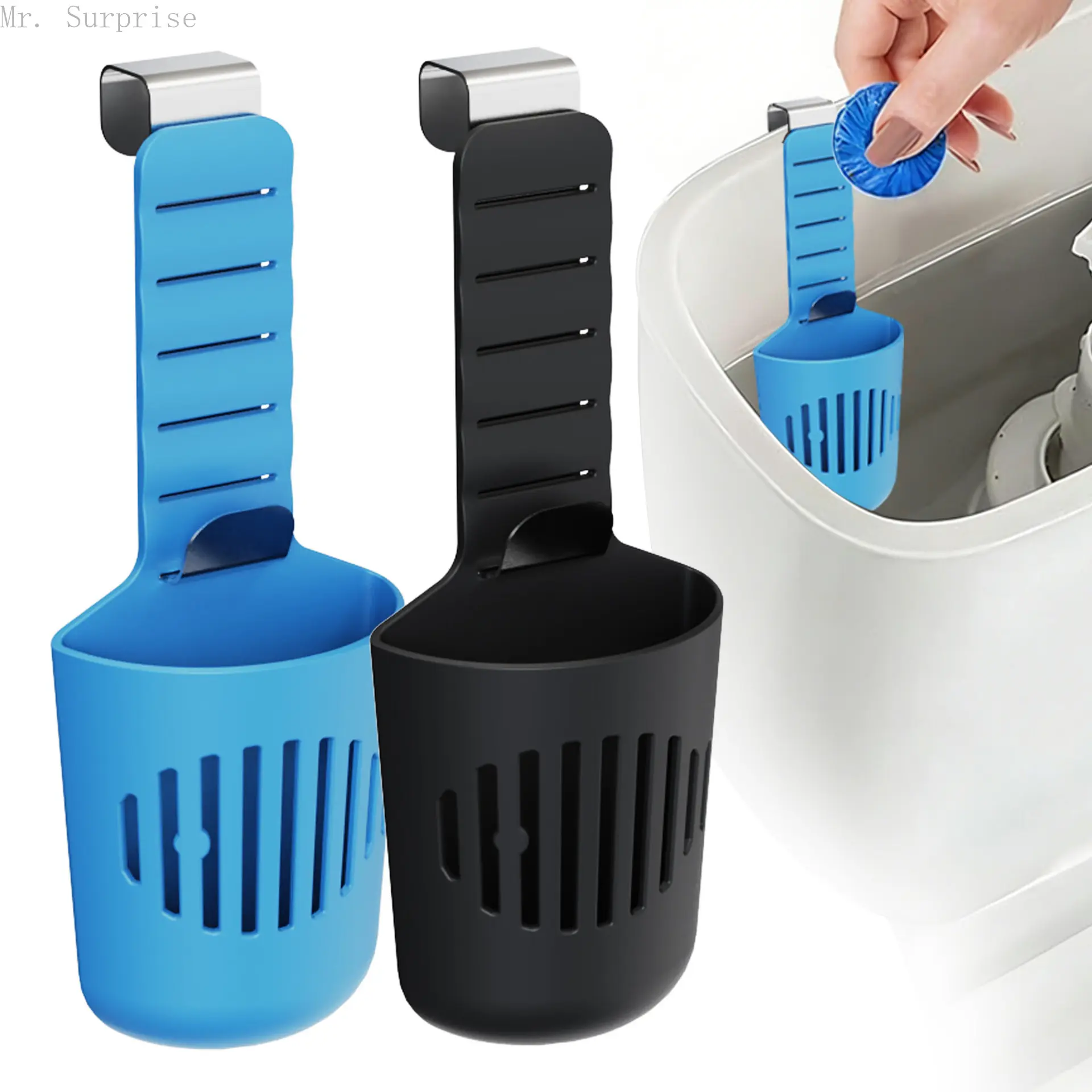 Effortless Install Hanging Toilet Tank Storage Caddy, No Drilling Required Adjustable Holder for Toilet Cleaning Tablets, Sturdy Bathroom Tank Accessory Organizer