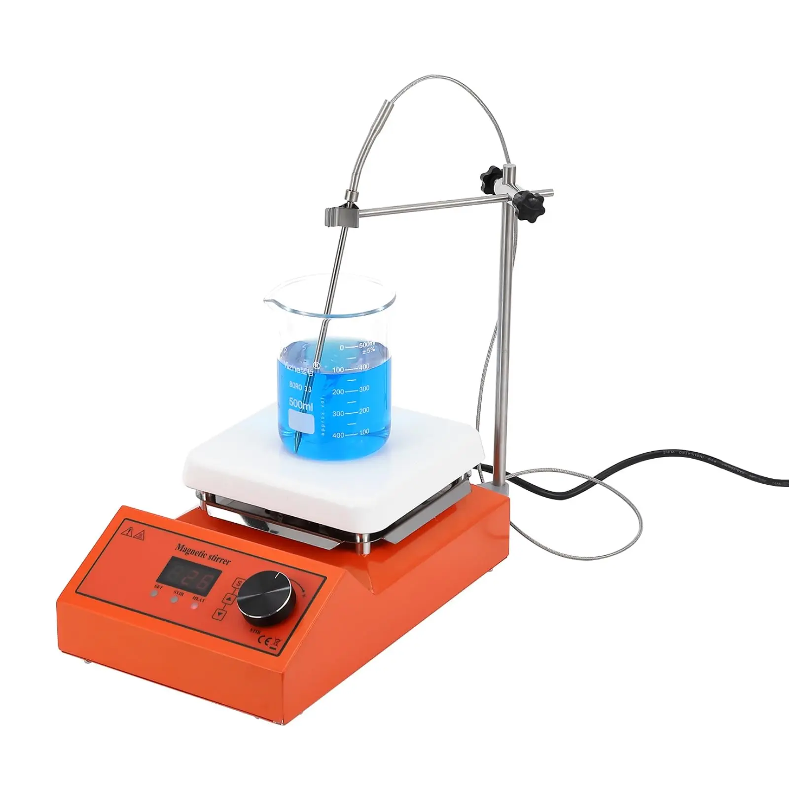 GARVEEMagnetic Stirrer Plate, 300°C/572°F Digital Hotplate Magnetic Stirrer, 500W Laboratory Hot Plate, Max 2000rpm, 5L Max Stirring Capacity, LED Panel, Temperature Control Magnetic Stirrer Hot Plate