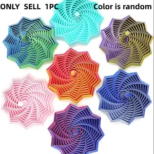 3D Printed Sensory Star Shape, Handheld Fractal Hexagon Decompression Toy, Office Desk Pressure Reliever, Stress Relief Fidgeting, Rotating Spiral, Stress Relief Gadgets