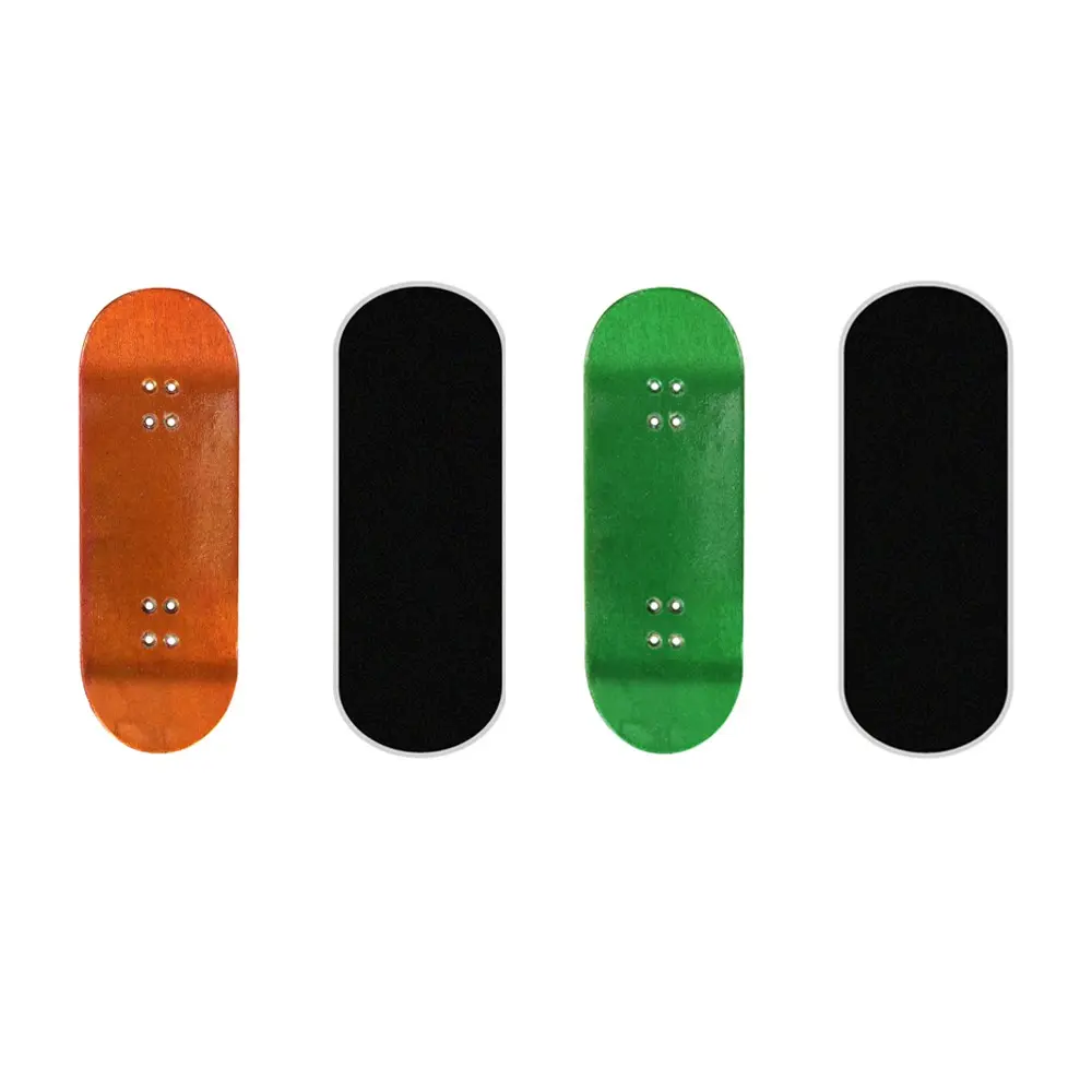 2PCS Professional 34mm Finger Board Deck with Anti-Slip Mats, Professional 5 Layers Of Color Maple Wood, Portable Fingerboard Setup for Tricks & Grinds -Skateboarding Accessories,Beginner Skaters
