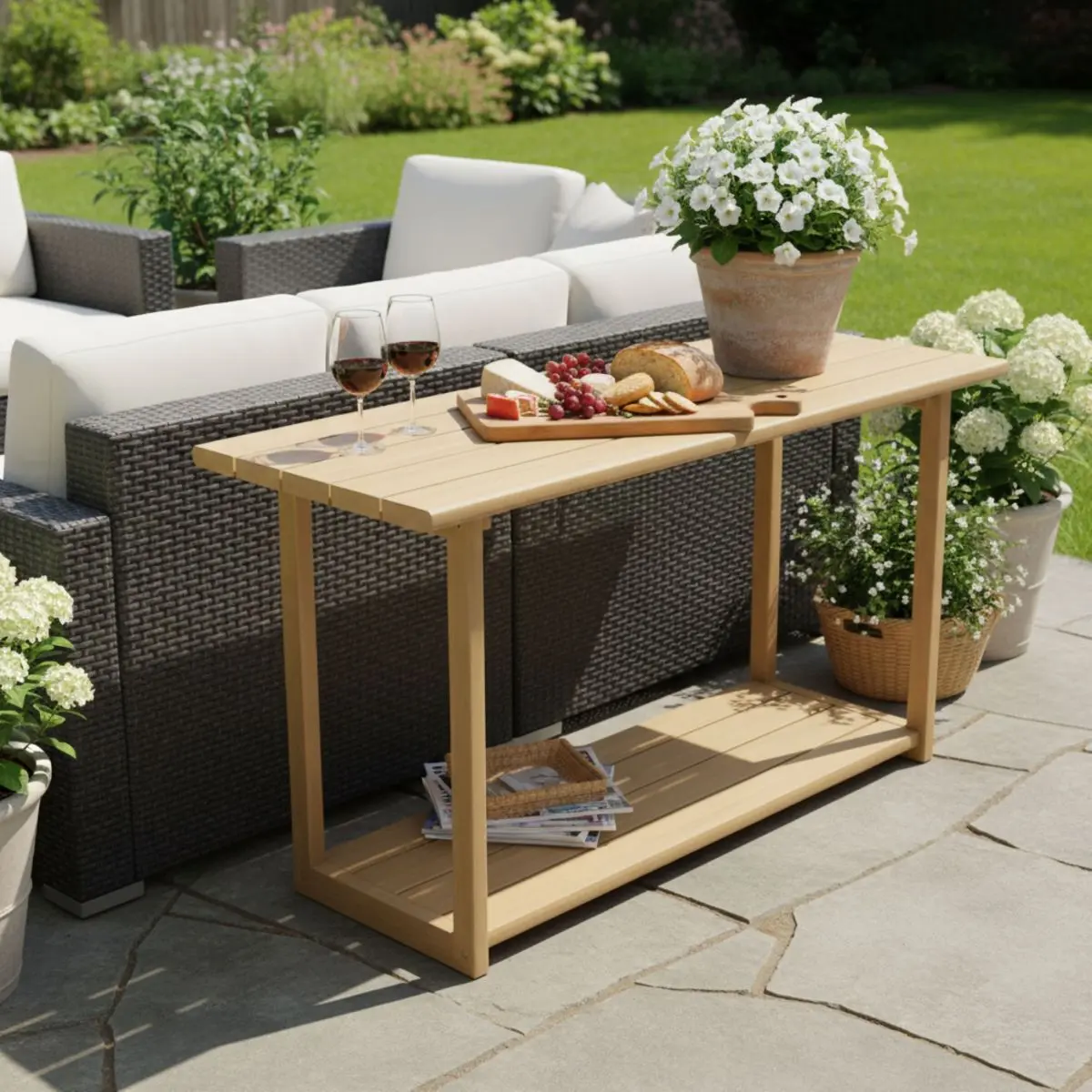Christopher Knight Home® Woodside Rectangular Acacia Wood Outdoor Buffet & Console Table