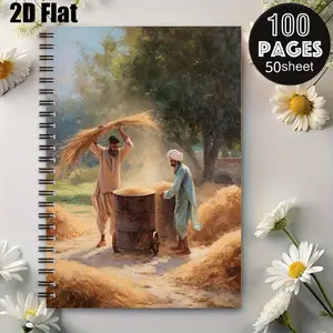 1 Spiral Coil Notebook 5.7x8.26 inch, High-Quality Lined Pages, Durable Binding, Perfect for Farm Work Journal, Harvest Season Notes, Rural Life Sketchbook, Ideal Gift for Farmers and Agriculture Enthusiasts on Thanksgiving [2D] Flat