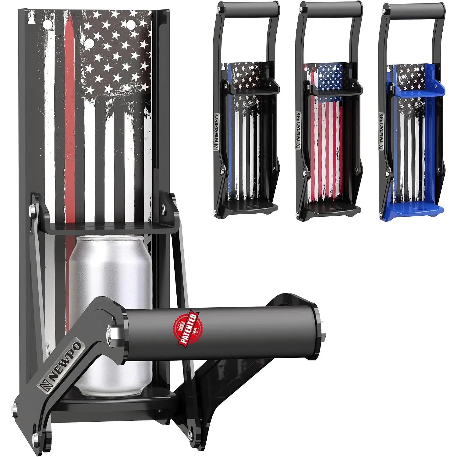Can Crushers Wall Mounted for Recycling 8oz-16oz Beer Soda Cans,Can Smasher for Recycling Aluminum Seltzer, Bottles, Gadgets for Home - American Flag