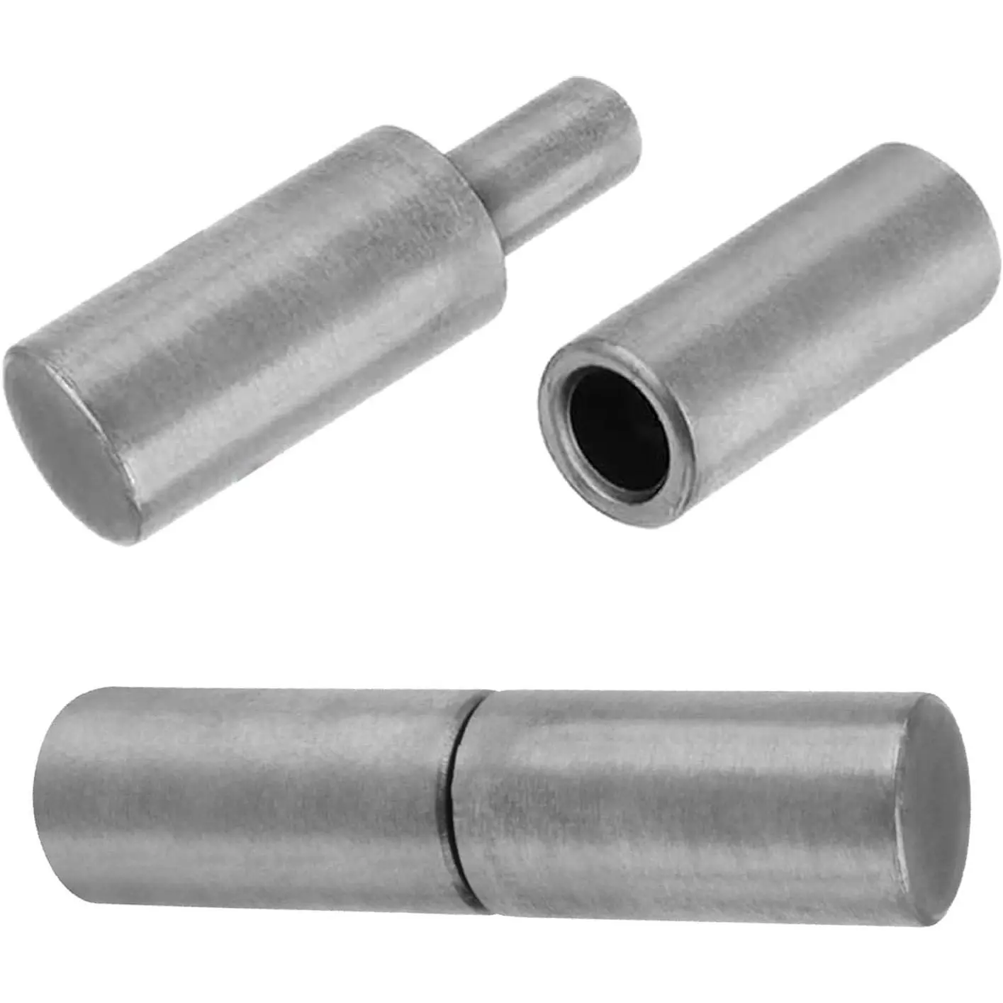 4 count Weldable Barrel Hinges Weld   Door Hinge 3" x 3/4" Heavy Duty Steel Detachable Hinges for  Ramp Gate Swing Door (2 PCS)