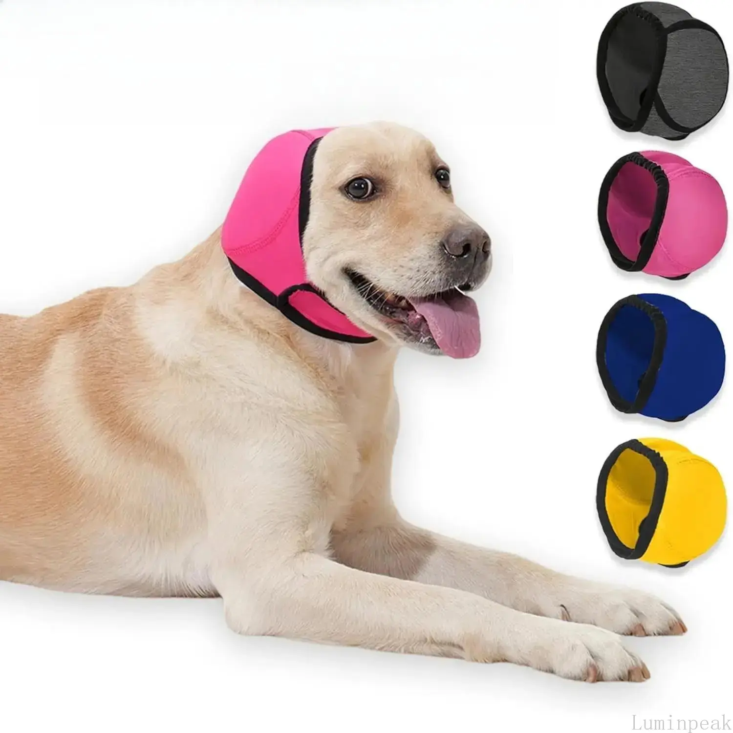Dog Head Wrap - No Shake Ear Wrap Snood for Noise & Anxiety Relief, Ear Protector with Calming Hoodie, Dog Headband Ear Muffs for Hematoma, Grooming and Drying