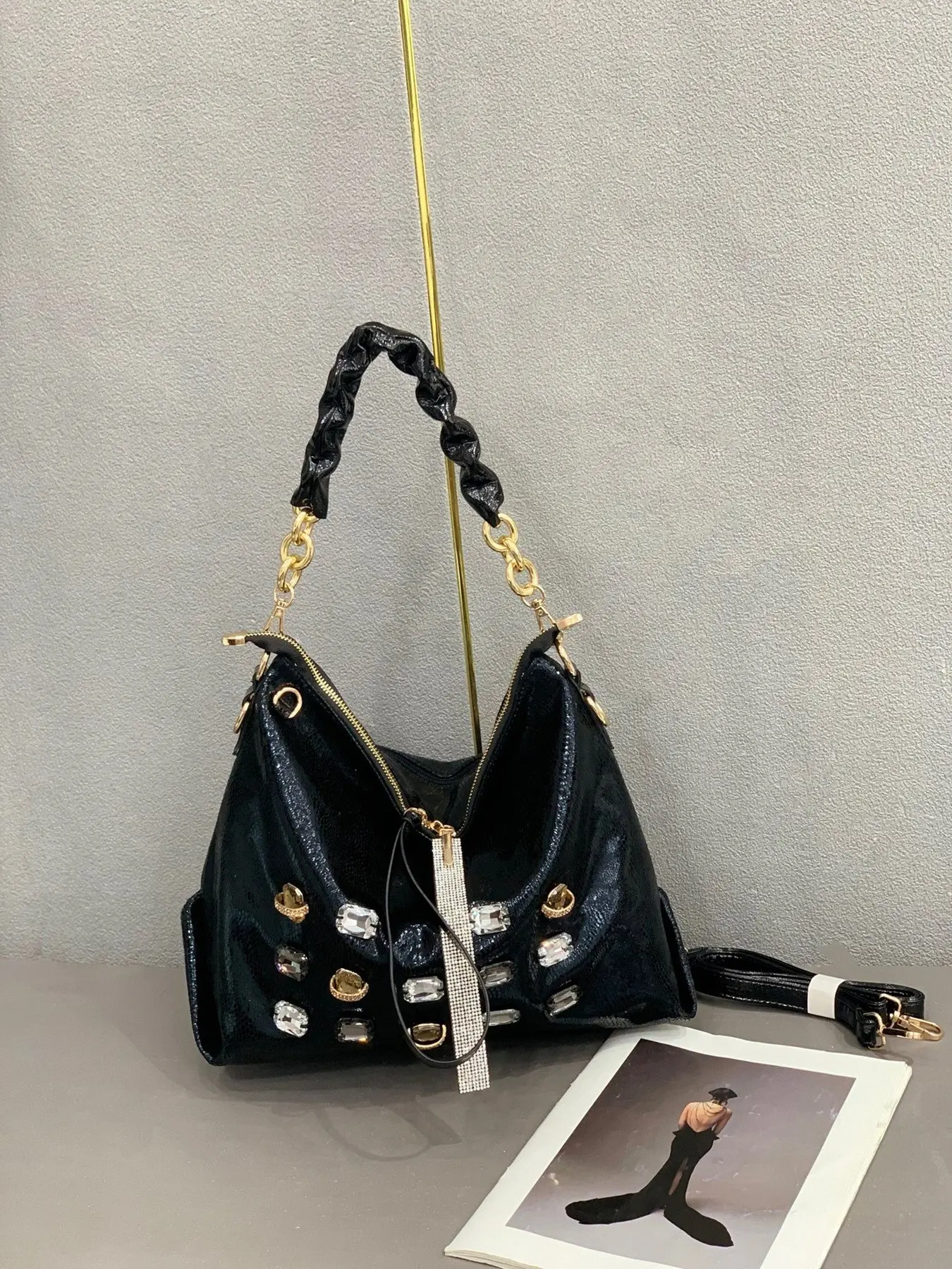 Fashion Rhinestone Sequin Bag, New Women's Large Capacity Shoulder Crossbody Bag, Stylish Versatile Handbag for All Occasions