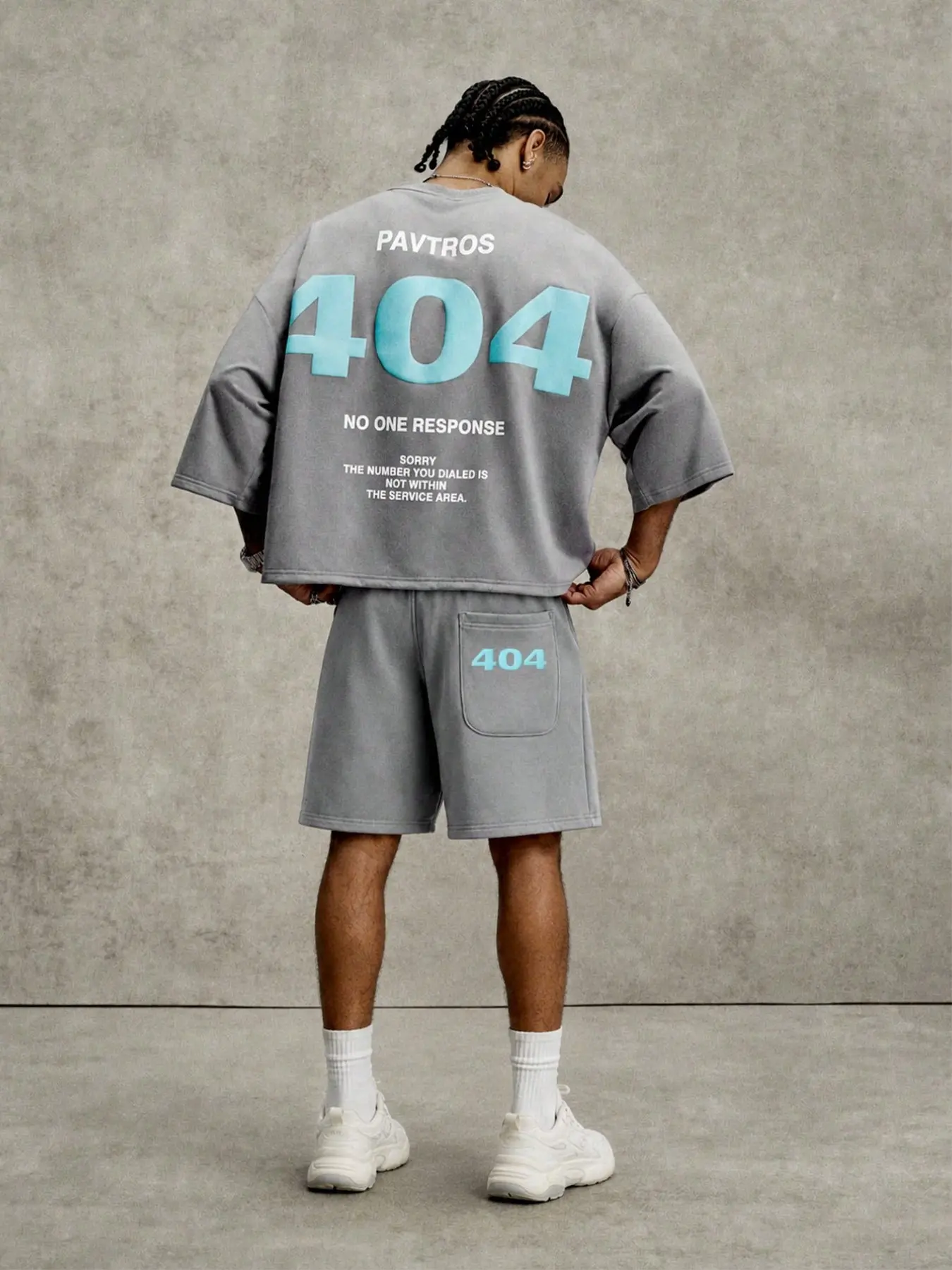 Men's Cyber Street Style 2-Piece Set, Oversize Short Sleeve T-Shirt, Elastic Waist Drawstring Shorts, Casual Neutral Fashion