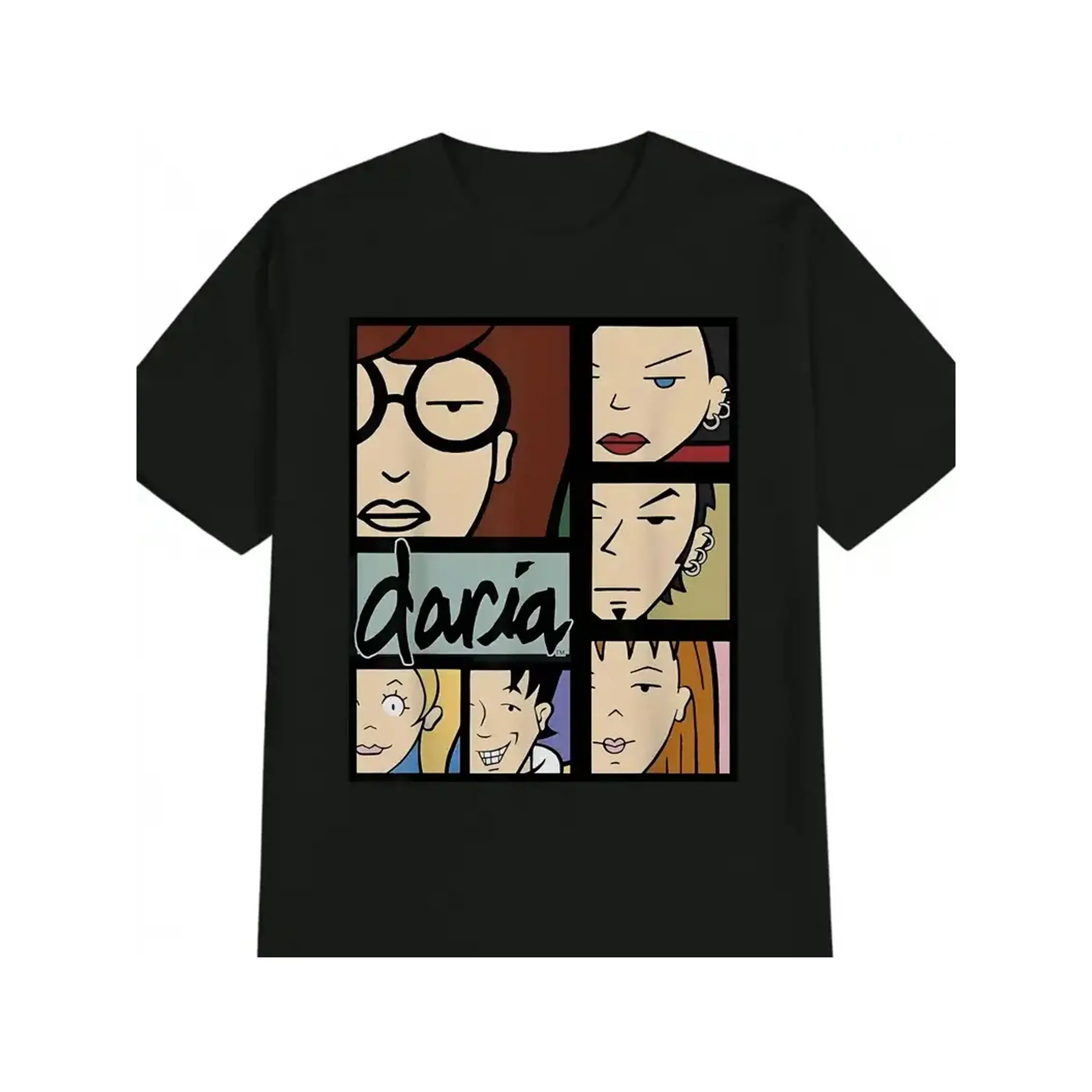 100Cotton  "Daria" Design, Anime-Inspired Print, Colorful Character Illustrations, All Seasons, Round Neck Tops Tees T-Shirts Daily Wear For Men Women, Fits, Smooth