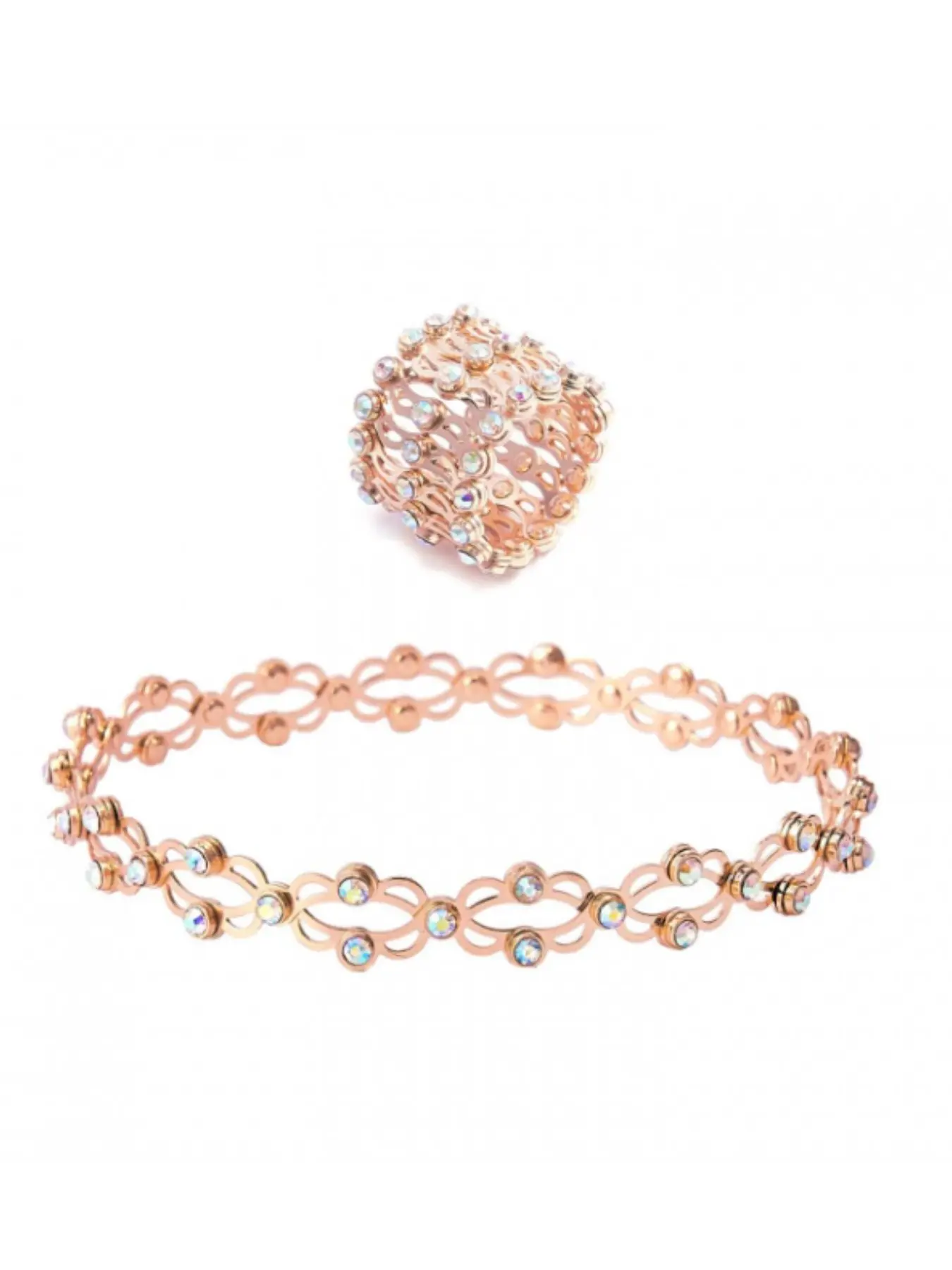 Magic Transformable Retractable Fashion Ring, Two Ways to Wear in One Piece, Instantly Turns into Adjustable Bracelet, Ideal Surprise Gift