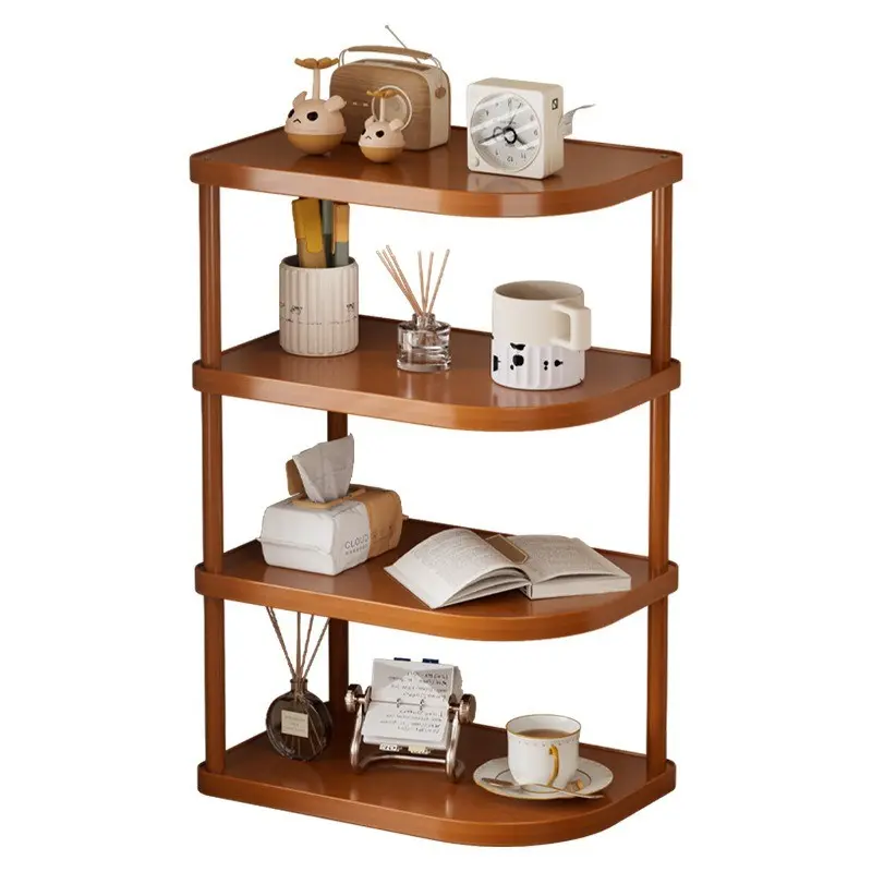 1pc Desktop Organizer Shelf, Multi-Layer Storage Rack, Small Wooden Bookshelf, Home Desk Display Stand, Corner Organizer