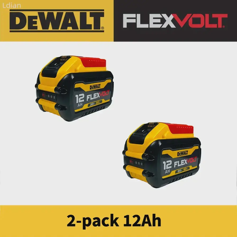 DEWALT MAX Flexvolt 12.0ah 20/60V DCB612 Lithium-Ion Battery Cordless Drill Battery DEWALT flexvolt 60V  Battery Durable High-Capacity Lithium-ion Battery for Power Tools Li-ion Batteries for Heavy Duty work